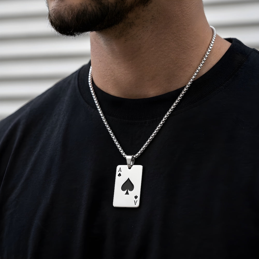 Ace of Spades Pendant Chain Necklace