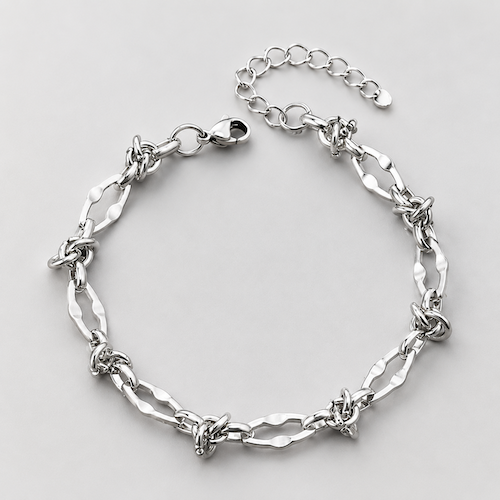 Messy Silver Chain Bracelet