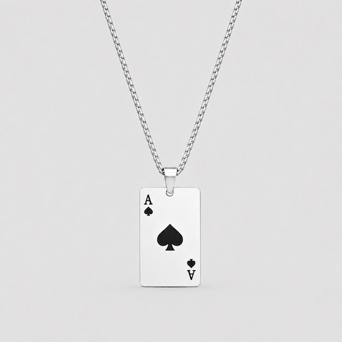 Ace of Spades Pendant Chain Necklace