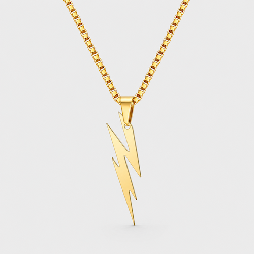 Gold Lightning Bolt Chain Necklace