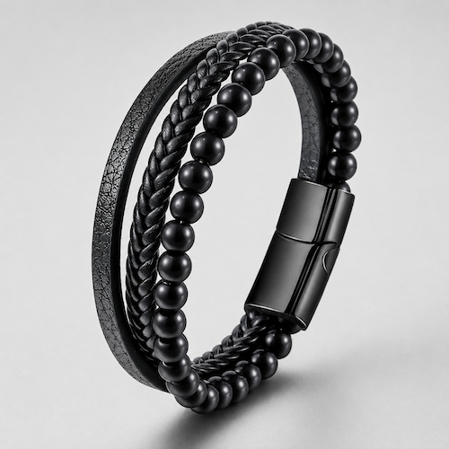 Black Leather Bracelet
