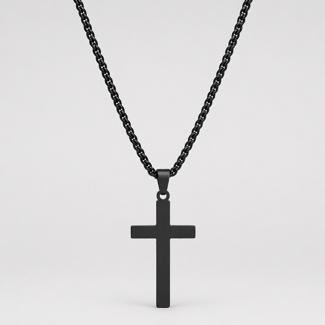 Black Cross Chain Necklace