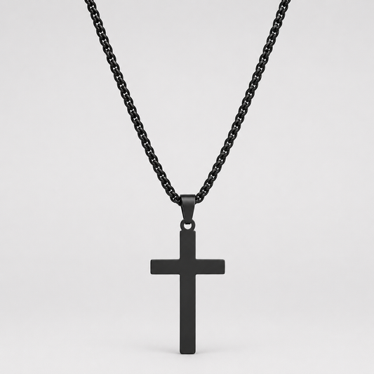 Black Cross Chain Necklace