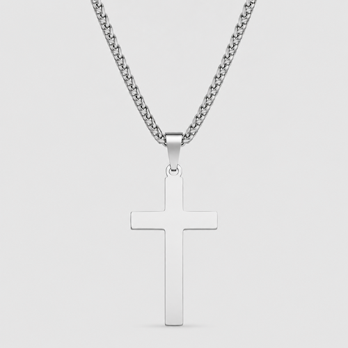 Silver Cross Chain Necklace