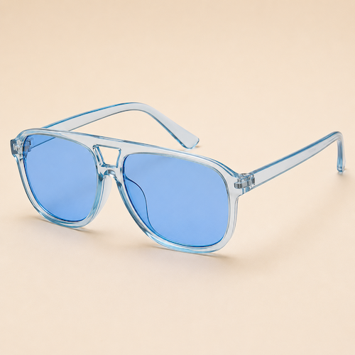 Clear Blue Aviator Sunglasses