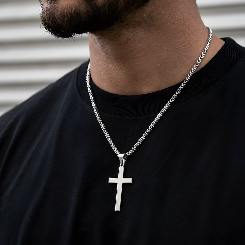 Silver Cross Chain Necklace